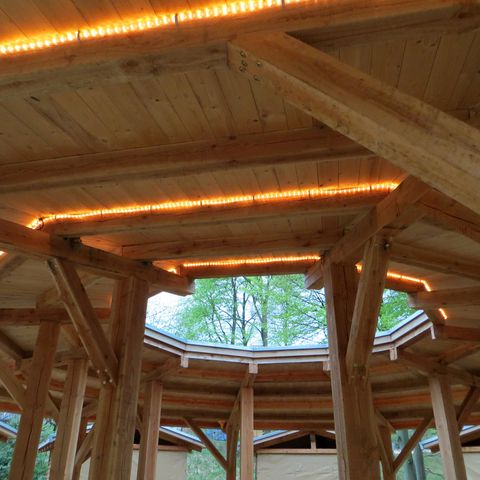 Dachkonstruktion des Rundlings im Naturparkzentrum Uhlenkolk